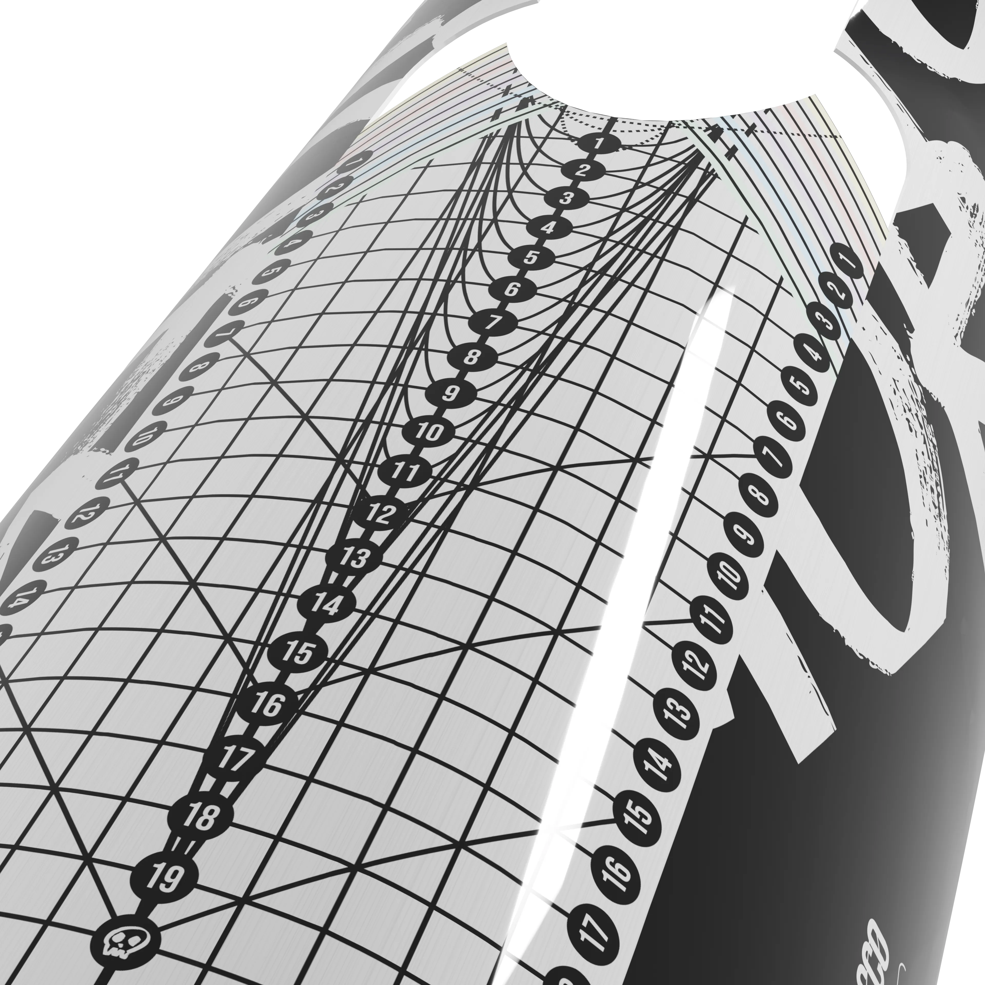 Dettaglio ravvicinato della griglia nail form Long con numerazione da 1 a 19