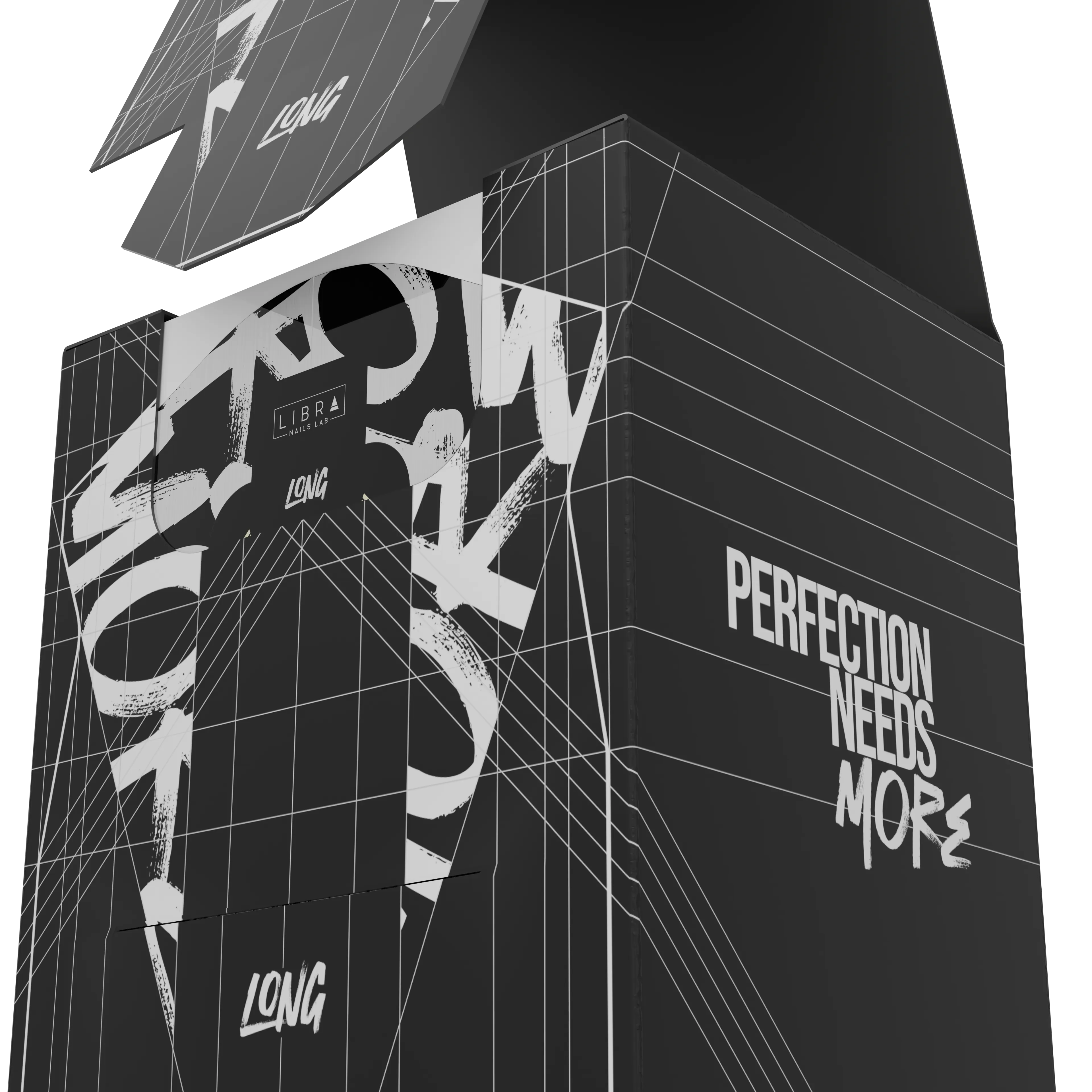 Nail Form Long — scatola aperta con nail form in alluminio ad alto spessore
