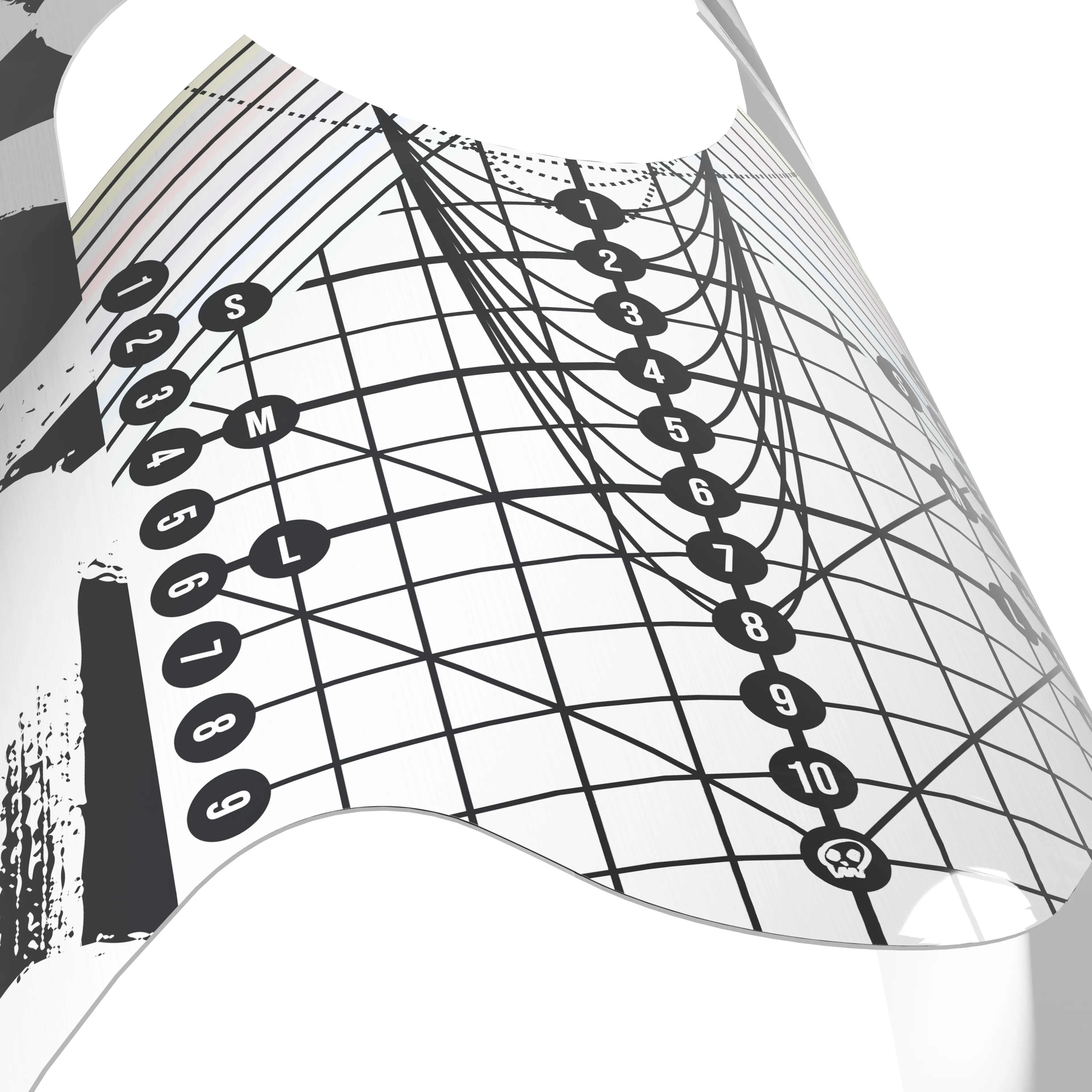 Nail form Salon incurvata con griglia numerata e riferimenti taglie S-M-L